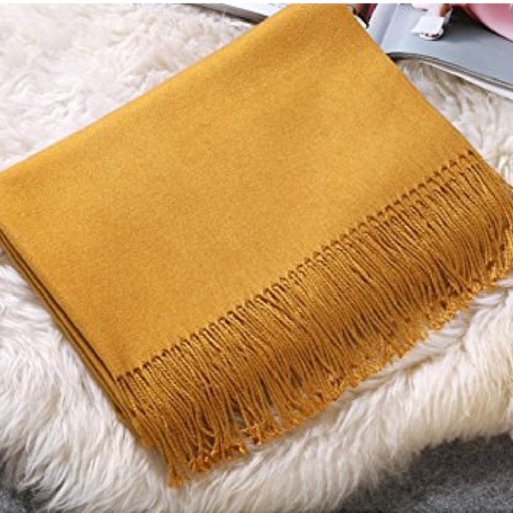 ❄HOST PICK❄ Cashmere Long Marigold Scarf - Picture 3 of 6